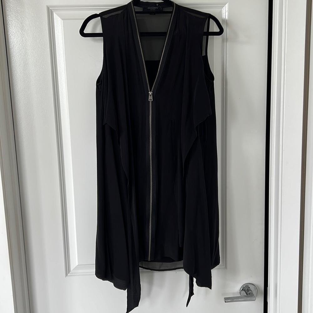 JAYDA SILK DRESS IN BLACK  ALLSAINTS